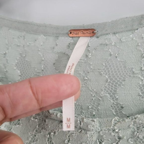 Free People Mint Full Lace Mini Dress - Picture 6 of 8